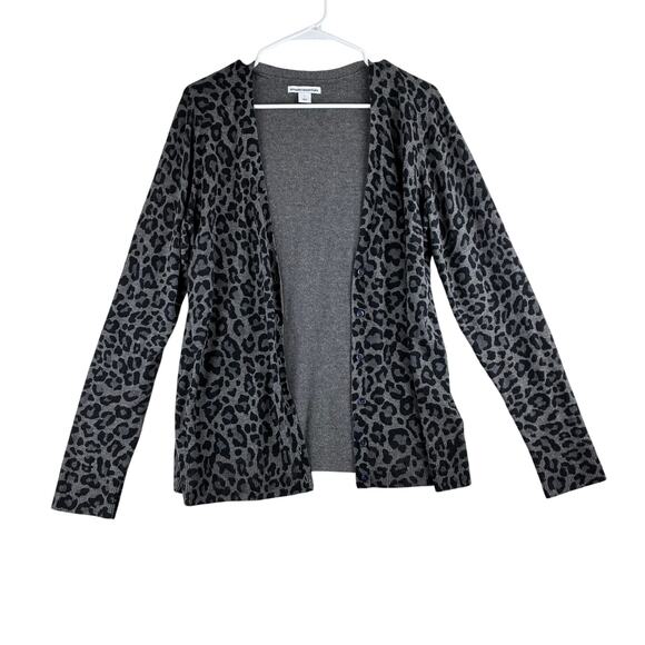 Amazon Essentials Long Sleeve Cardigan Sweater Women's Large Snow Leopard Modal - Picture 1 of 10